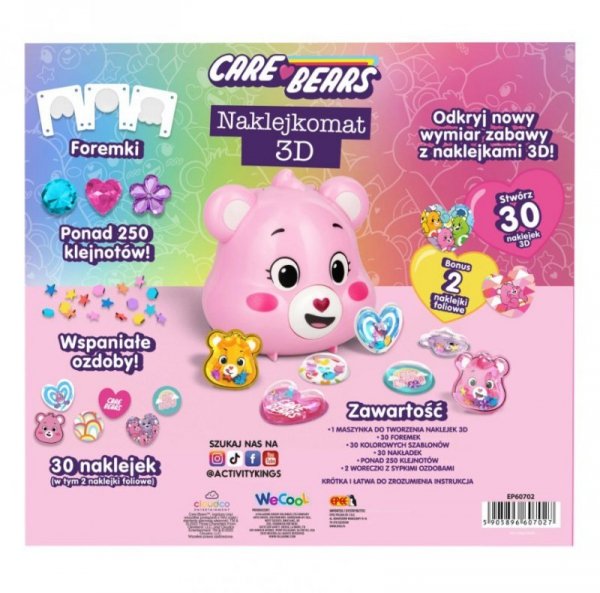 Epee Naklejkomat 3D Care Bears różowy miś
