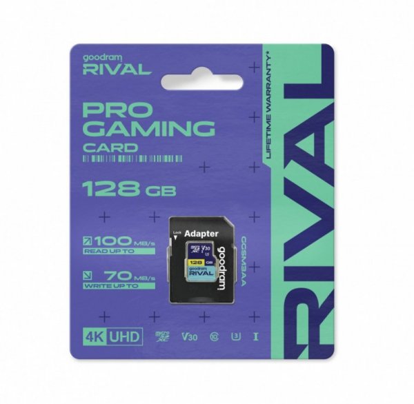 GOODRAM Karta pamięci microSD 128GB Rival UHS-I V30 U3 C10 100/70MBs