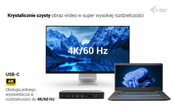 i-tec Stacja dokująca Thunderbolt 5 Triple Display Docking Station M.2 slot 6xUSB 2.5 GLAN PD 140W