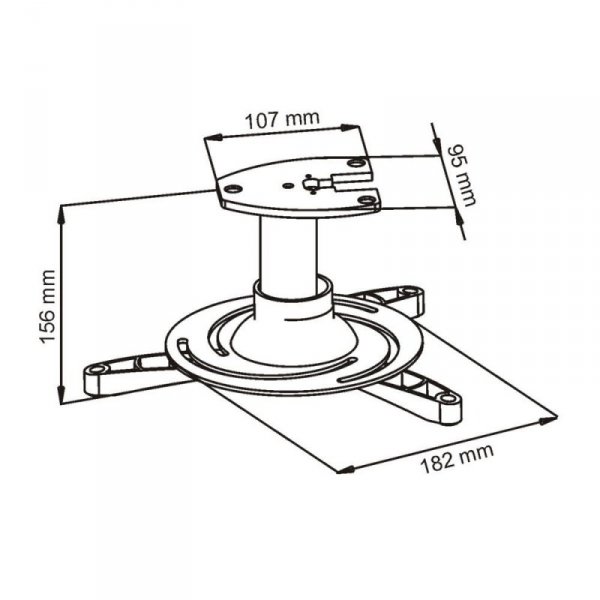 ART UCHWYT sufitowy 16cm DO PROJEKTORA 15kg P-101 uniwersalny pełna regulacja