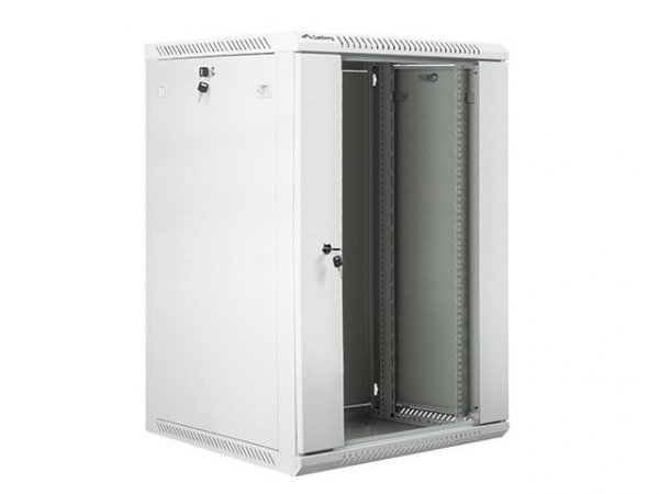 Lanberg Szafa instalacyjna wisząca 19 18U 600X600mm szara (drzwi szklane)
