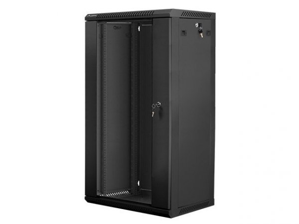 Lanberg Szafa instalacyjna wisząca 19&#039;&#039; 22U 600X450mm czarna (drzwi      szklane)