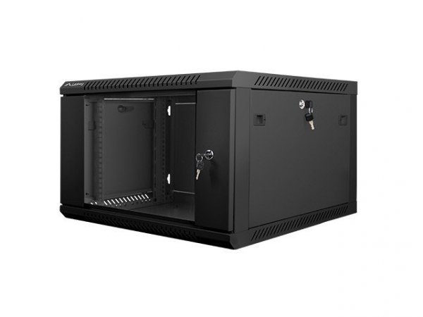 Lanberg Szafa instalacyjna wisząca 19&#039;&#039; 6U 600X600mm czarna (drzwi       szklane)