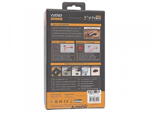 A4 Tech Mysz V-TRACK G9-500F-1 Black RF NANO