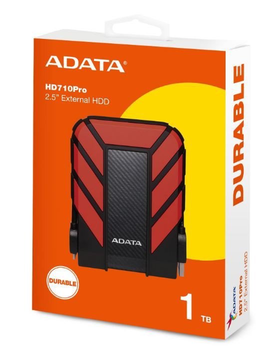 Adata Dysk twardy DashDrive Durable HD710 1TB 2.5 USB3.1 czerwony