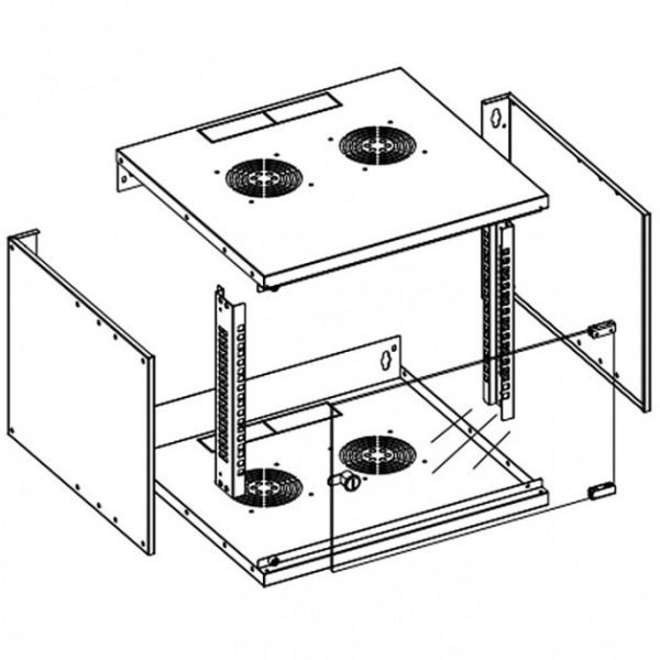 Techly Szafa wisząca ECO 19cali 6U/450mm zmontowana, szara