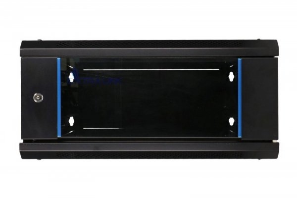 Extralink Szafka wisząca rack 4U 600x600 czarna szklane drzwi