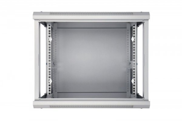 Extralink Szafka wisząca rack 9U 600x450 szara szklane drzwi