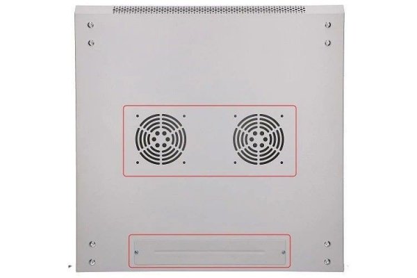 Extralink Szafka wisząca rack 12U 600x600 szara szklane drzwi