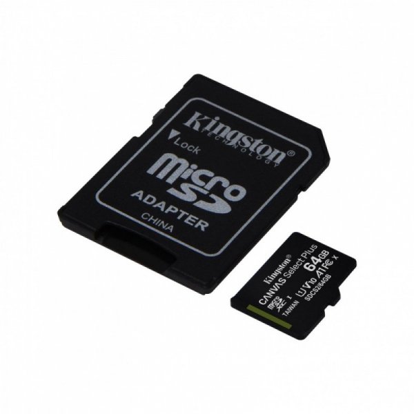 Kingston Karta pamięci microSD  64GB Canvas Select Plus 100MB/s Adapter