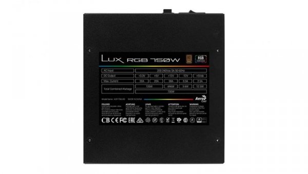 AeroCool Zasilacz LUX RGB 750W 80+Bronze N.MODULAR ATX E