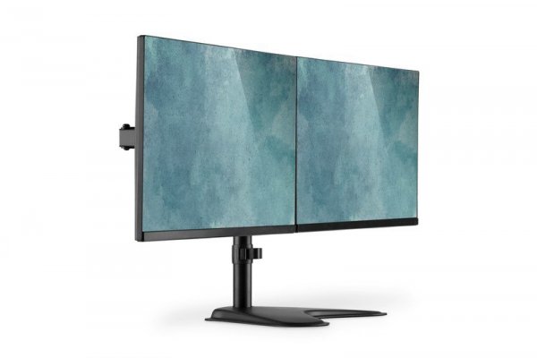 Digitus Stojak biurkowy podwójny z zaciskiem 2xLCD max. 32&quot; max. Obciążenie 2x 8kg uchylno-obrotowy czarny