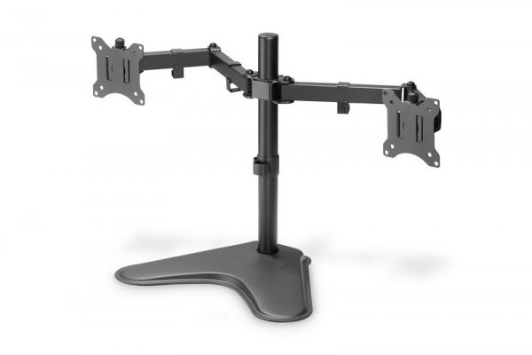 Digitus Stojak biurkowy podwójny z zaciskiem 2xLCD max. 32&quot; max. Obciążenie 2x 8kg uchylno-obrotowy czarny