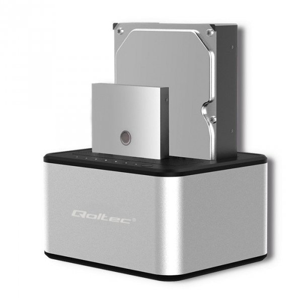 Qoltec Stacja dokująca dysków 2xHDD/SSD | 2.5&quot;/3.5&quot; SATA | USB 3.0 |    Klonowanie