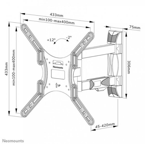 Neomounts Uchwyt ścienny WL40-550BL14  32-55 cali