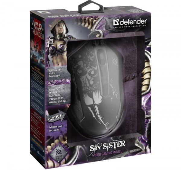 Defender Mysz gamingowa SIN&#039;SISTER GM-933 optyczna 7200dpi 6P
