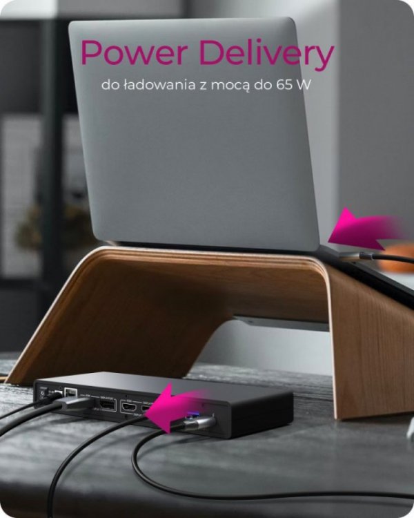 IcyBox Stacja dokująca IB-DK2245AC 13w1, 2xDP,2xHDI,USB, LAN, USB-C, PD do 60W