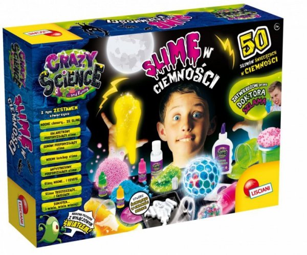 Lisciani Zestaw naukowy Crazy Science Slime w ciemności