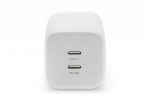 Digitus Ładowarka sieciowa, zasilacz GaN 2x USB-C PD 3.0 max. 65W, biała