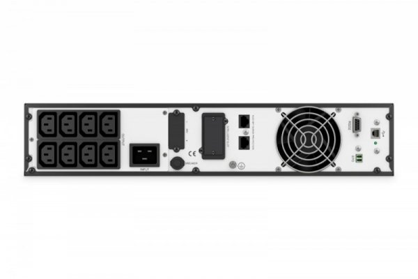 Digitus Zasilacz awaryjny UPS Online Rack 19&quot; LCD, 2000VA/2000W, 4x12V/9Ah, 8xC13, USB, RS232, RJ45
