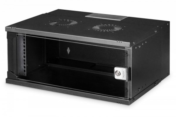 Digitus Szafa sieciowa wisząca 19&quot; 4U, SOHO PRO 240 x 540 x 400 mm, nośność 60kg, drzwi szyba, niezłożona, Czarna