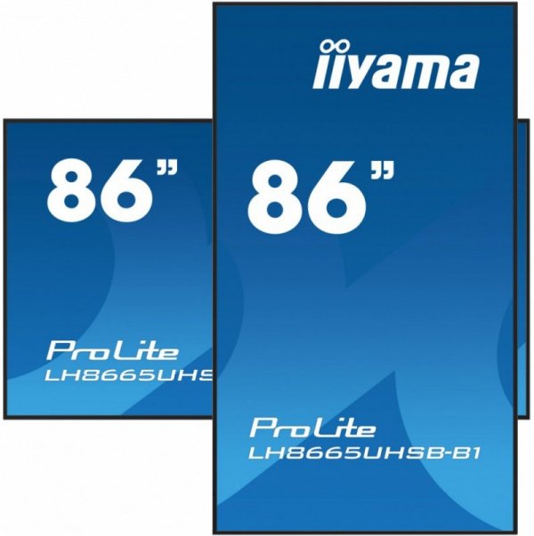 IIYAMA Monitor 86 cali LH8665UHSB-B1, 24/7, IPS, ANDROID 11, 4K, 800cd, iiSignage2, SDM, 2x HDMI, DP, 2x USB,2x 10W, RJ45, WiFi,