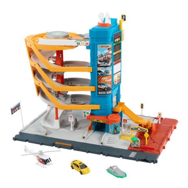 Mattel Zestaw z parkingiem i pojazdami Action Drivers