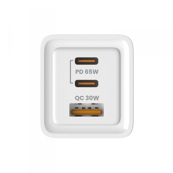 Savio Ładowarka sieciowa 65W GaN LA-07 z kablem typu C-USB typ C 100W 1m, biało-czarna