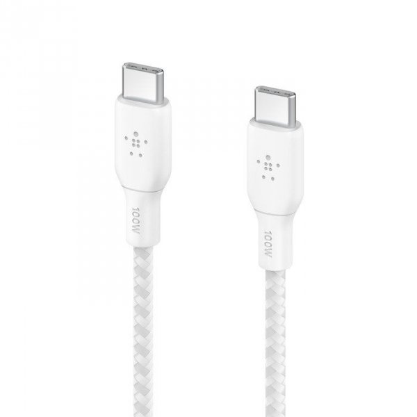 Belkin Kabel w oplocie USB-C do USB-C 100W 3m biały