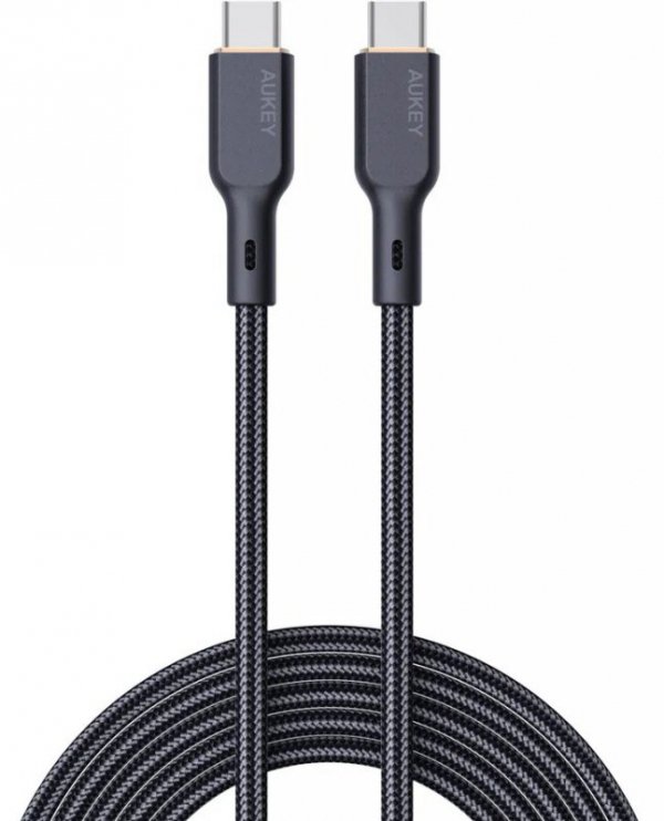AUKEY CB-KCC101 kabel USB-C - USB-C 1m 100W PD 5A 20V kevlar + nylonowy oplot