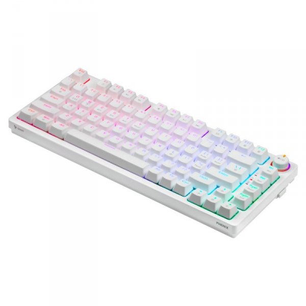 Savio Klawiatura mechaniczna bezprzewodowa PHENIX WHITE Gateron Yellow, ABS