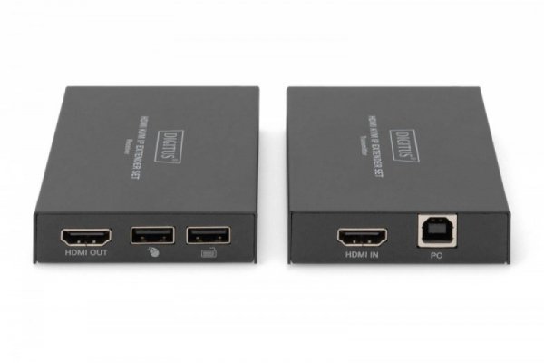 Digitus Przedłużacz / Extender KVM HDMI+USB 150m po kat.5e UTP/IP 1080p FHD 60Hz audio (zestaw)