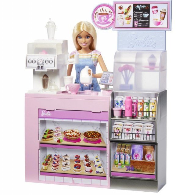 Mattel Zestaw z lalką baristką Barbie Kawiarnia