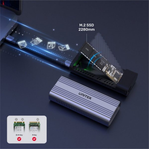 Unitek Obudowa dysku M.2 SSD PCIe/NVMe 40Gbps USB 4; S1226A