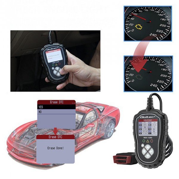 Qoltec Cyfrowy Tester diagnostyczny ProLine | OBDII EOBD | 8V-25V | DualSystem