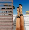 Sesto Senso Fashion Nylon trojúhelníky béžové/černé Dámské ponožky