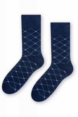 Steven 056 164 vzor tmavě modré Pánské ponožky