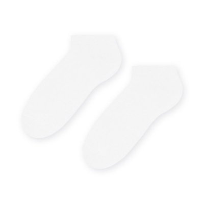 Steven 045 bílé Pánské kotníkové ponožky