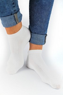 Noviti ST 001 U 01 bílé Kotníkové ponožky