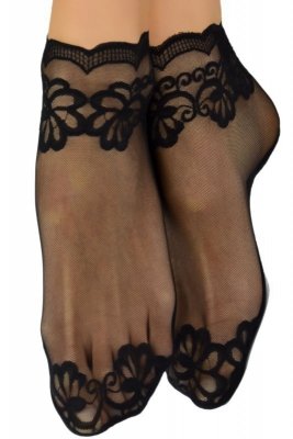 Noviti SN 033 W 01 krajka černé Dámské ponožky