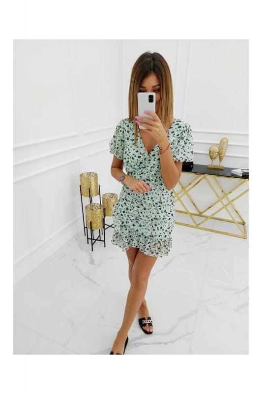 Vittoria Ventini Amalfi Fowers ST-533 Mint Šaty