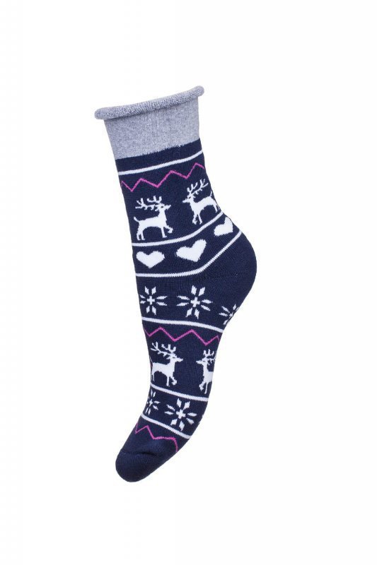 Milena 0118 X-MAS Frota Zimní netlakové dámské ponožky