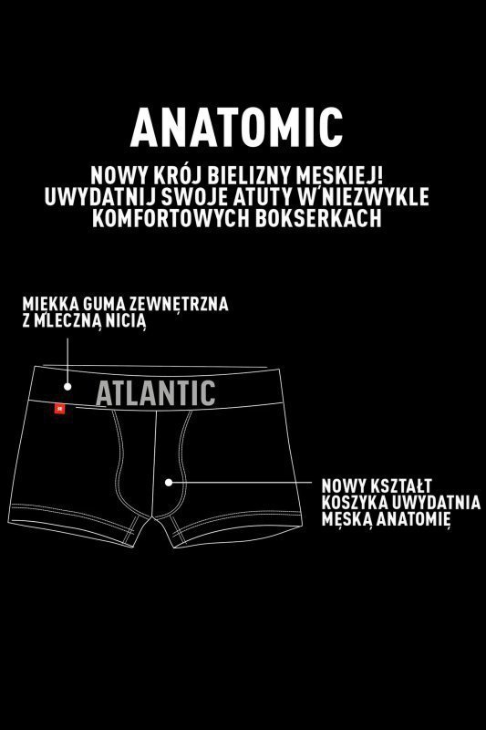 Atlantic 1194 černé Pánské boxerky