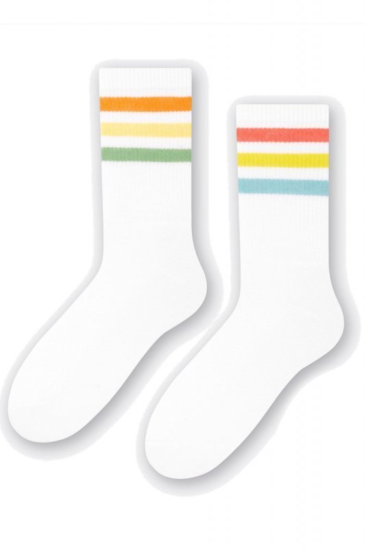 More 082 005 proužky bílo-oranžové Pánské ponožky