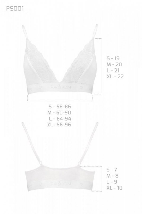 PS001 TOP white biustonosz bawełniany z koronką