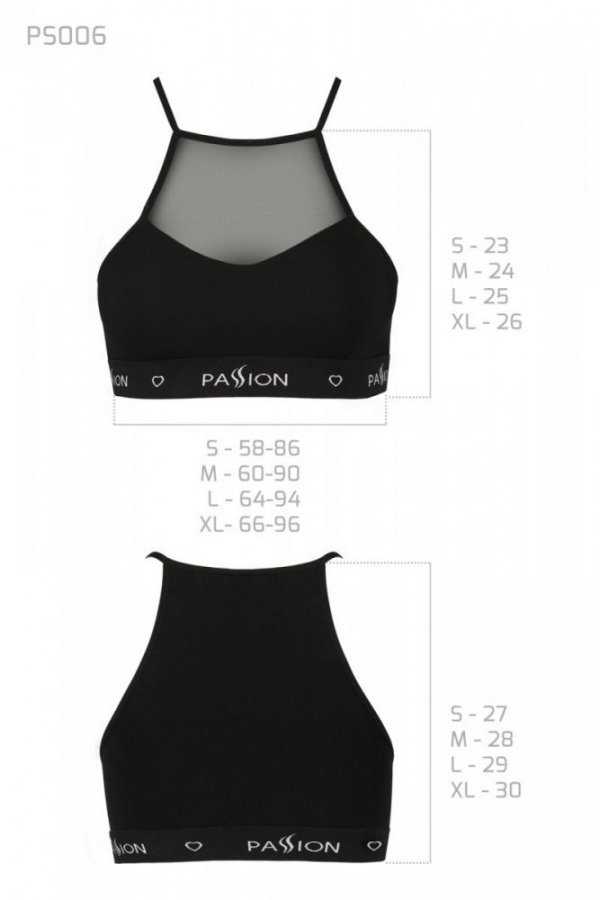 PS006 TOP black biustonosz z siateczką