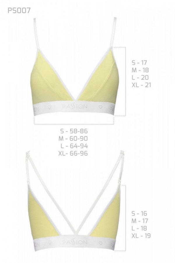 PS007 TOP yellow bawełniany biustonosz