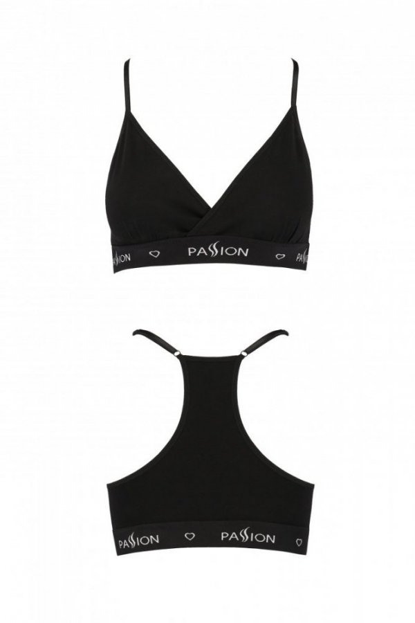 PS008 TOP black sportowy biustonosz bawełniany