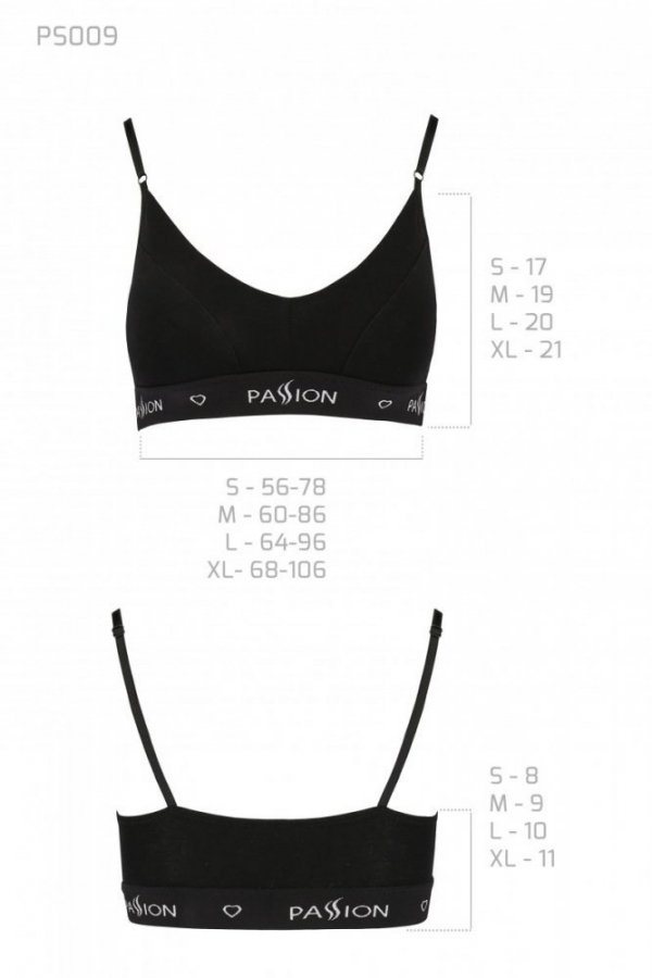 PS009 TOP black bawełniany biustonosz
