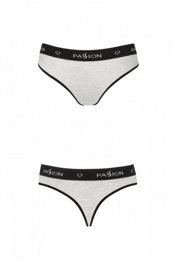 PS008 PANTIES grey stringi bawełniane
